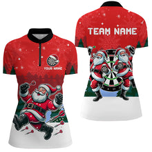 Load image into Gallery viewer, Funny Santa Playing Darts Red Christmas Dart Shirts For Women Custom Christmas Darts Gifts Outfit TDM2834