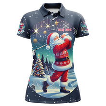 Load image into Gallery viewer, Funny Santa Golfer Christmas Night Women Golf Polo Shirts Custom Golfing Gifts For Christmas TDM3064