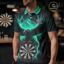 Load image into Gallery viewer, Turquoise Hawkeye Thunder Lightning Darts Shirt For Men Custom Darts Jersey Team Polo &amp; 1/4 Zip TDM5304