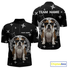 Load image into Gallery viewer, Personalized Funny Bulldog Darts Shirt For Men Custom Star Pattern Dart Jersey Team Polo &amp; 1/4 Zip TDM5555