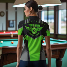 Load image into Gallery viewer, Personalized Billiard 8 Ball Wings Short Sleeve Women'S Shirts, Billiard Jerseys Tournament |Green TDM3489