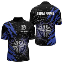 Load image into Gallery viewer, Black And Blue Darts Board Break Glass Custom Dart Shirts For Men, Darts Team Shirts Dart Jerseys TDM3494