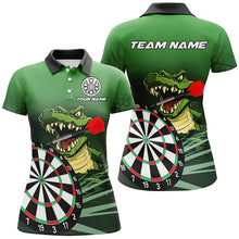 Load image into Gallery viewer, Personalized Green Funny Crocodilian Darts Shirts For Women, Darts Team Jerseys, Darts Gifts TDM2608