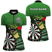 Load image into Gallery viewer, Personalized Green Funny Crocodilian Darts Shirts For Women, Darts Team Jerseys, Darts Gifts TDM2608