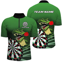 Load image into Gallery viewer, Personalized Green Funny Crocodilian Darts Shirts For Men, Darts Team Jerseys, Darts Gifts TDM2608