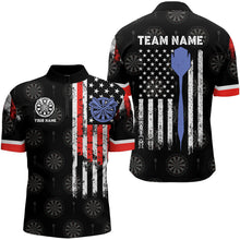 Load image into Gallery viewer, Personalized American Flag Dart Polo &amp; Quarter Zip Shirt For Men Custom Patriotic Dart Jerseys TDM3083