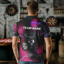 Load image into Gallery viewer, Personalized Pink Thunder Lightning Tornado Custom Funny Dart Shirts For Men, Cool Dart Team Jersey TDM3652