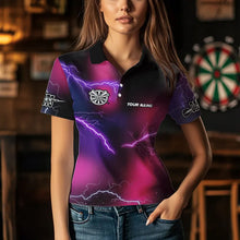 Load image into Gallery viewer, Personalized Pink Thunder Lightning Tornado Custom Funny Dart Shirts For Women, Cool Dart Team Jersey TDM3652