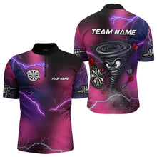 Load image into Gallery viewer, Personalized Pink Thunder Lightning Tornado Custom Funny Dart Shirts For Men, Cool Dart Team Jersey TDM3652