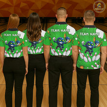 Load image into Gallery viewer, Green Funny Bowling Ball Jersey For Men Custom Bowling Team Shirt, Bowling Uniform Polo &amp; 1/4 Zip TDM6422
