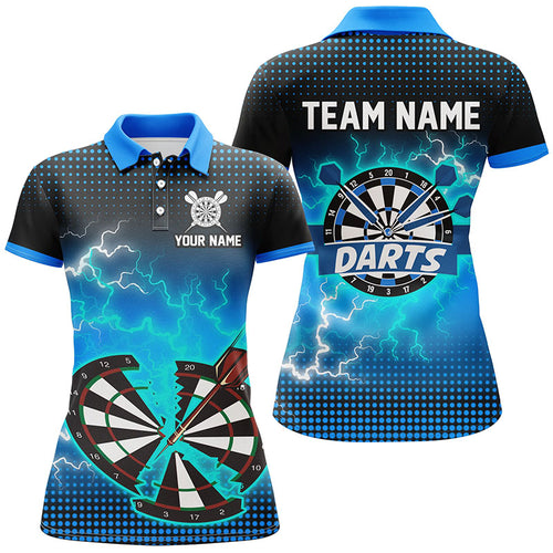 Funny Blue Crack Dartboard Thunder Lightning 3D Printed Custom Women Darts Shirts Darts Team Jerseys TDM1917