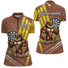 Load image into Gallery viewer, Personalized Funny Owl Darts Shirts For Women Custom Brown Darts Jerseys, Unique Darts Apparel TDM1918