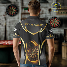 Load image into Gallery viewer, Gold Dartboard Lightning Darts Polo &amp; 1/4 Zip Custom Darts Shirt For Men, Darts Team Jersey TDM5334