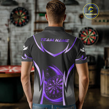Load image into Gallery viewer, Purple Dartboard Lightning Darts Polo &amp; 1/4 Zip Custom Darts Shirt For Men, Darts Team Jersey TDM5335