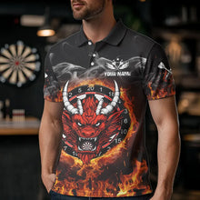Load image into Gallery viewer, Personalized Fire Dartboard Dragon Dart Shirts For Men Custom Dart Team Jersey Polo &amp; Quarter Zip TDM3807