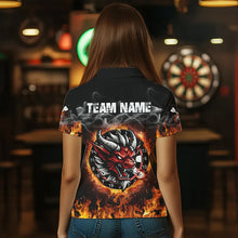 Load image into Gallery viewer, Personalized Fire Dartboard Dragon Dart Shirts For Women Custom Dart Team Jersey Polo &amp; Quarter Zip TDM3808