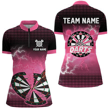 Load image into Gallery viewer, Funny Pink Crack Dartboard Thunder Lightning 3D Printed Custom Women Darts Shirts Darts Team Jerseys TDM1924