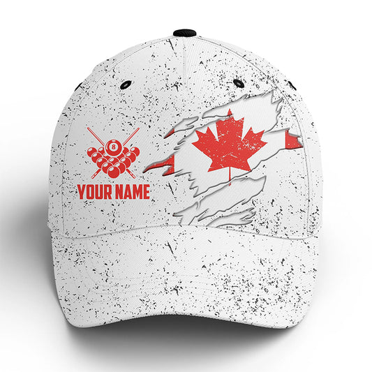 Canadian Flag Billiard Player Personalized Hats For Pool Lover, Custom Canada Billiard Caps TDM0248