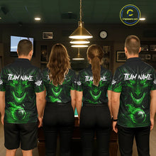 Load image into Gallery viewer, Personalized Dragon 8 Ball Fire Flame 3D Billiard Shirt For Women, Billiard League Team Jersey|Green TDM5594