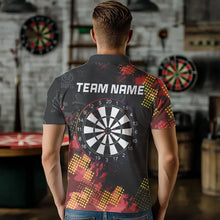 Load image into Gallery viewer, Grunge Red Yellow Dart Shirt With Pocket Option For Men Custom Darts Jerseys TDM3506
