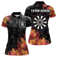 Load image into Gallery viewer, Grunge Red Yellow Dart Shirt With Pocket Option For Women Custom Darts Jerseys TDM3506