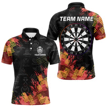 Load image into Gallery viewer, Grunge Red Yellow Dart Shirt With Pocket Option For Men Custom Darts Jerseys TDM3506