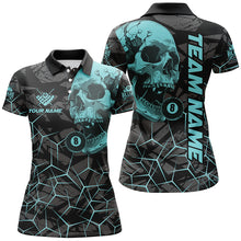 Load image into Gallery viewer, Funny Skull Holding 8 Ball Billiard Custom Women Polo &amp; Quarter-Zip Shirt, Billiard Pool Jersey Shirt TDM1715