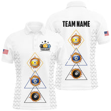 Load image into Gallery viewer, Personalized Billiard 8 Ball 9 Ball 10 Ball Shirts For Men, Unique Team Jersey White Billiard Shirt TDM2122