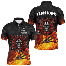Load image into Gallery viewer, Personalized Skull Best Dart Board 3D Printed Darts Jerseys For Men, Flame Darts Team Shirts |Red TDM2385