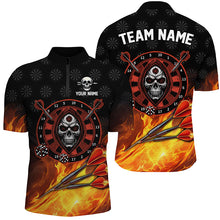 Load image into Gallery viewer, Personalized Skull Best Dart Board 3D Printed Darts Jerseys For Men, Flame Darts Team Shirts |Red TDM2385