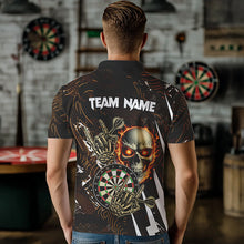 Load image into Gallery viewer, Personalized 3D Skull Darts Polo &amp; 1/4 Zip Shirts For Men Custom Cool Darts League Team Jerseys TDM2391