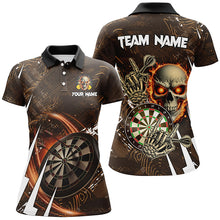 Load image into Gallery viewer, Personalized 3D Skull Darts Polo &amp; 1/4 Zip Shirts For Women Custom Cool Darts League Team Jerseys TDM2391