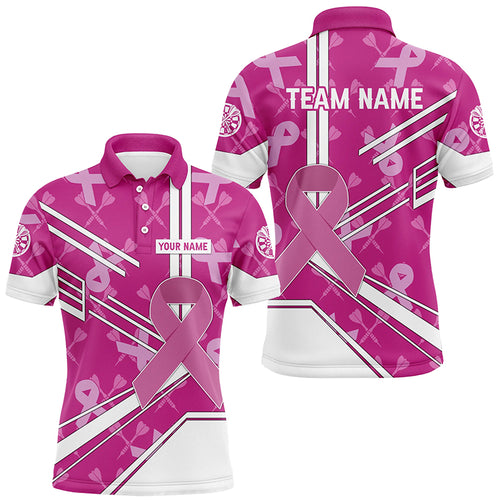 Pink Ribbon Breast Cancer Awareness Custom Darts Shirts For Men, Pink Darts Team Jersey, Dart Gifts TDM2624