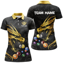 Load image into Gallery viewer, Personalized Yellow Black Dragon Billiard Balls Pool Shirts For Women, Billiard League Team Jerseys TDM2631