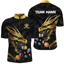 Load image into Gallery viewer, Personalized Yellow Black Dragon Billiard Balls Pool Shirts For Men, Billiard League Team Jerseys TDM2631