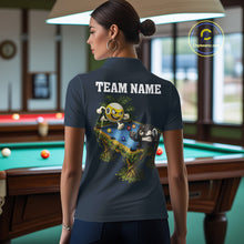 Load image into Gallery viewer, Blue Funny Tropical 8 Ball &amp; 9 Ball Billiard Shirt For Women Custom Pool Team Jersey Polo &amp; 1/4 Zip TDM6444