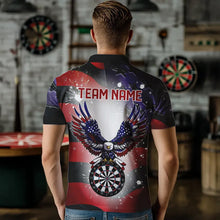 Load image into Gallery viewer, Personalized American Flag Eagle Darts Shirts For Men Custom Pride Patriotic Dart Jerseys |Black TDM2885