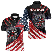 Load image into Gallery viewer, Personalized American Flag Dartboard Smoke Dart Shirts For Men, Pride Patriotic Dart Team Jerseys TDM3518