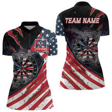 Load image into Gallery viewer, American Flag Smoke Dart Shirts For Women Custom Darts Jersey Pocket Option TDM3518