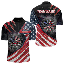 Load image into Gallery viewer, Personalized American Flag Dartboard Smoke Dart Shirts For Men, Pride Patriotic Dart Team Jerseys TDM3518