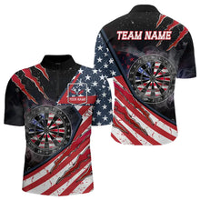Load image into Gallery viewer, Personalized American Flag Dartboard Smoke Dart Shirts For Men, Pride Patriotic Dart Team Jerseys TDM3518