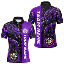 Load image into Gallery viewer, Custom Dragon Dart Shirts For Men, Personalized 3D Dart League Uniform Best Dart Jerseys |Purple TDM3501