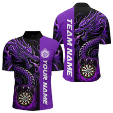 Load image into Gallery viewer, Custom Dragon Dart Shirts For Men, Personalized 3D Dart League Uniform Best Dart Jerseys |Purple TDM3501