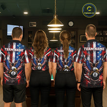 Load image into Gallery viewer, Vintage American Flag Eagle 8 Ball Billiard Shirt For Men Custom Pool Team Jersey Polo &amp; 1/4 Zip TDM5991