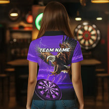 Load image into Gallery viewer, Personalized Purple Dartboard Eagle Darts Shirts For Women Custom Team Darts Jersey Polo &amp; 1/4 Zip TDM3809