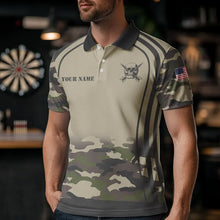 Load image into Gallery viewer, Vintage Camo Darts Polo &amp; Quarter Zip Custom Dart Shirts For Men, Camouflage Dart Jerseys TDM3813
