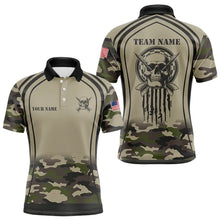 Load image into Gallery viewer, Vintage Camo Darts Polo &amp; Quarter Zip Custom Dart Shirts For Men, Camouflage Dart Jerseys TDM3813