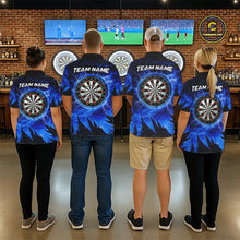 Load image into Gallery viewer, Personalized Blue Darts Polo &amp; 1/4 Zip For Men Custom Thunder Lightning Darts Team Jersey TDM6217