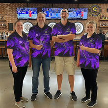 Load image into Gallery viewer, Personalized Purple Darts Polo &amp; 1/4 Zip For Women Custom Thunder Lightning Darts Team Jersey TDM6218