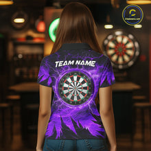 Load image into Gallery viewer, Personalized Purple Darts Polo &amp; 1/4 Zip For Women Custom Thunder Lightning Darts Team Jersey TDM6218